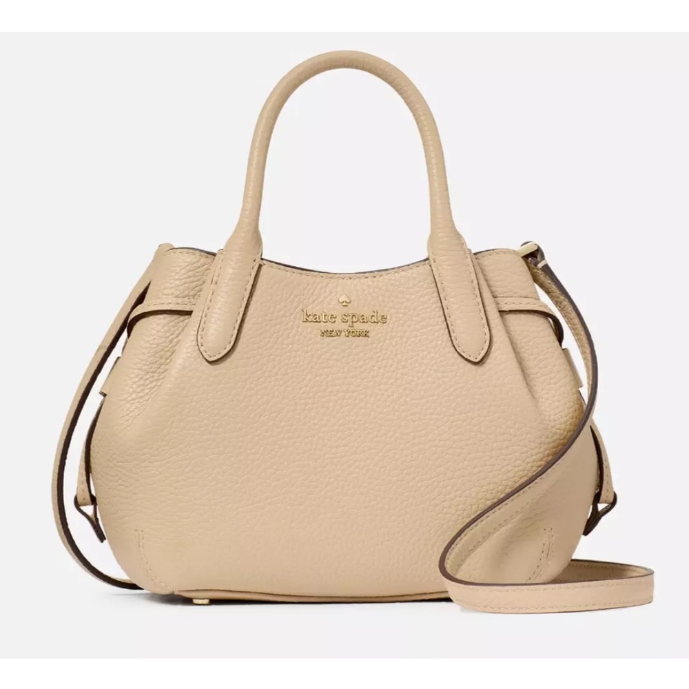 New Kate Spade Dumpling Mini Satchel Pebble Leather Light Sand